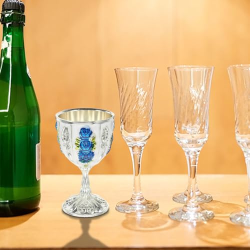 Ciieeo 2 Peças Cálice Cálice Copo De Vinho De Ferro Cálice De Casamento Rosa Medieval Viking Caneca