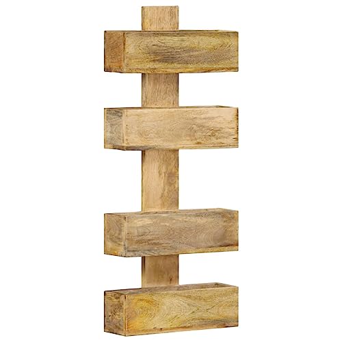 QZZCED Estantería decorativa para salón, librería, oficina, revistero de pared, 30 x 11 x 72 cm, madera maciza de mango para salón, dormitorio, oficina