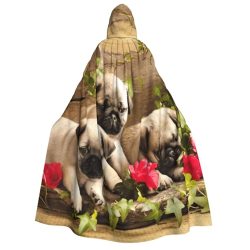 Cape à capuche motif carlin médiéval une idée cadeau originale pour cosplay