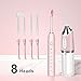 Cordless Water Dental Flosser with Sonic Electric Toothbrush Set, Rechargeable Water Flosser for Teeth Cleaning (Pink)
