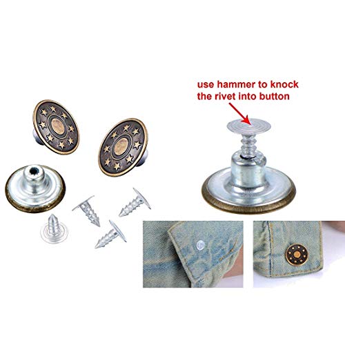 Image of DIY Crafts Design No # 1, Mixed & Combo Set for All Purpose, 40 Sets Jeans Buttons Metal Button Snap Buttons Re (Design No # 1, Mixed & Combo Set for All Purpose)