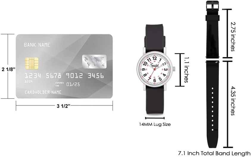 Speidel Scrub Petite Watch Made for Doctors, Nurses, EMT, Surgeons and Students w/Red Second Hand in Royal Blue - Image 6