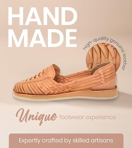 Image of Macarena Collection Womens Shoes Leather Sandal Flat for Women | Huarache Handmade Mexican Sandals | Comfortable & Stylish Womens Sandals 3050