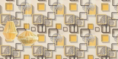 Image of VOLITO Self-Adhesive Wall Sticker Waterproof Anti Mode and Heat Resistant Drawer Kitchen Oil Proof Foil Stickers Kitchen Wallpaper (45x500cm) (V-Yellow Cube)