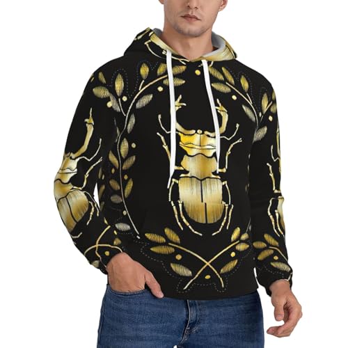 Sweat à capuche imprimé couronne d'insectes homme avec poche kangourou