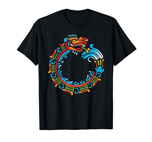 Ouroboros Quetzalcoatl Feathered Serpent Aztec Mayan T-Shirt