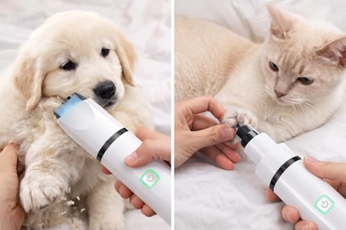 Luxuz 3-in-1 Dog & Cat Grooming Kit, Rechargeable Quiet Pet Clippers with Nail Grinder & Paw Trimmer, Cordless Low-Noise Electric Grooming Trimmer with Guide Combs for Small Medium Pets - Thumbnail 3