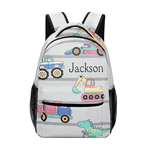 Cute Dinosaur Custom Kids Backpack, Personalized Student School Bags for Boys & Girls, Bookbags for Travel