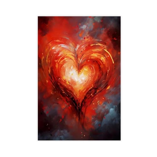 Toile cœur rouge 61x91.4 cm : le cadeau idéal pour une chambre