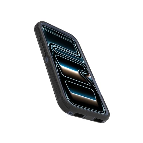 Image of OtterBox iPhone 17 Pro (Only) - Defender Series Case - Black Shadow (Black & Blue) - Snaps on MagSafe - Tough - Rugged & Durable