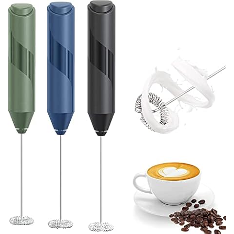 Milchaufschäumer Stab/Milchschäumer Elektrisch tragbarer mit Hoher Leistung 14000U/min/Mini-Getränkemixer Kaffeebesen batteriebetriebener für Latte, Matcha-Tee, Cappuccino, Schwarz Cover