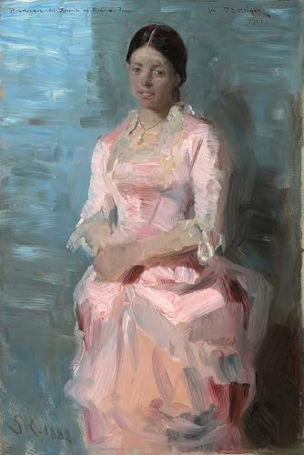 Toile murale abstraite et portrait Frederikke Tuxen par Peder Kroyer, affiche de salon 60x90
