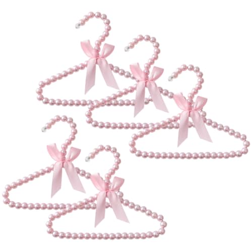 Abaodam Perchas para Ropa de Recién Nacidos y Pequeños 5piezas Color Rosa Antideslizantes de Plástico para Baño y Cocina
