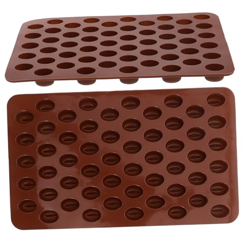 SEWACC 2個 ミニコーヒー豆形状シリコン型 お菓子作り用チョコレートモールド 精密パターン 製菓多用途ベーキングトレー