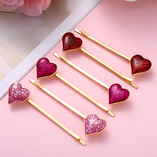 Cealxheny Valentine’s Day Heart Hairpins For Women Enamel Glitter Rhinestone Heart Hair Clips Sweet Love Heart Hair Barrettes Bridal Party Styling Hair Accessory (Glitter) #TOP3