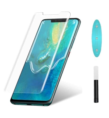 Image of AACL Premium Tempered Glass Design For Huawei Mate 20 Pro Smartphone Advanced Border Less Full Edge To Edge Uv Screen Protector And Easy Installation Kit.(Pack Of 1)
