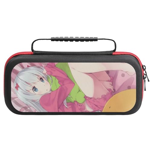 Switch ケース かわいい エロマンガ先生 和泉紗霧 スイッチ 収納ケース カバー ナイロン素材 全面保護 防塵/防水/防汚/耐衝撃 26x11.5x5.2cm Switchに対応 保護用ハードケース 大容量な収納力 アクセサリーポーチ Switch本
