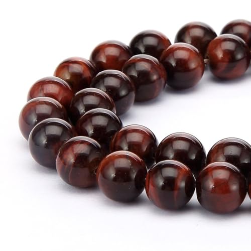 Image of 35pcs Adabele Natural Red Tigers Eye Gemstone 10mm Round Beads