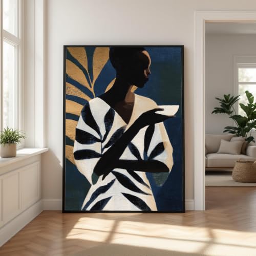 Toile silhouette femme africaine pour créer un coin de lecture zen dans votre salon