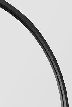 MirrorOutlet The Arcus - Metal Frame, Framed Arched Leaner/Wall Mirror 71 X 35 (180CM X 90CM) Black
