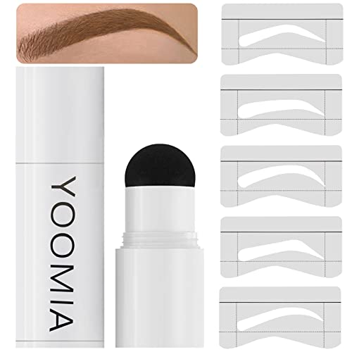 Eyebrow Stamp Stencil Kit One Step Brow Stamp Kit Brow Stamp And Shaping Kit With 6 Sets Reusable Eyebrow Stencil (LIGHT BROWN)