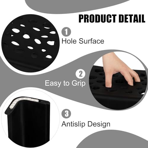 Image of TURSTIN 6 Pack Plastic Stools 16.9 Inch Black Nesting Stools Portable Backless Bar Stool Flexible Seating Chairs for Classroom Office Home