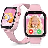 uleway Reloj Inteligente para Niños 4G con Llamadas y Slot para SIM, Pantalla Táctil HD 1.83', Cámara, Alarma, Juegos de Rompecabezas, Impermeable para Niños y Niñas de 5 a 16 Años, Rosa
