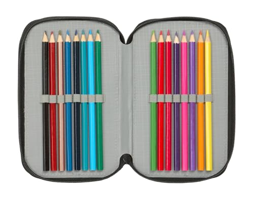 Safta One Piece Pirates Schulmäppchen mit 37 Utensilien, Federmäppchen für Kinder, ideal für Kinder von 5 bis 14 Jahren, bequem und vielseitig, Qualität und Widerstandsfähigkeit, 12,5 x 5,5 x 19,5 cm,