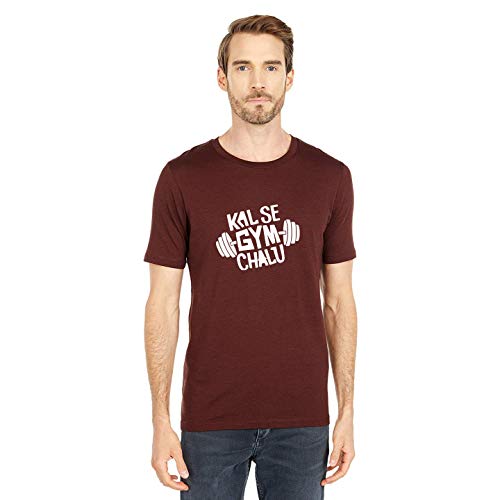 Image of T-Shirt for Men KAL SE Gym CHALU Funny Hindi Quotation, Graphic and Typography t-Shirt