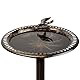 Alpine Corporation TEC294BZ Vogeltränke, Bronze, mit Vogeldekoration, 66 cm hoch