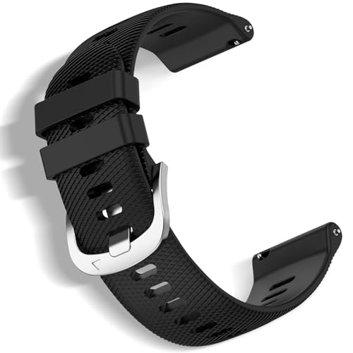CeiBand 18mm Correa para Garmin Forerunner 265S/255S/255S Music, Silicona Deportiva Correas de Reloj, Muñequeras para Garmin Venu 3S/Venu 2S/Vivoactive 4S/3S/Active S/Move 3S Hombres Mujeres (Negro)