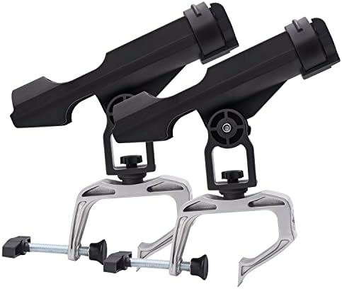 Fishing Boat Rod Holder, 1/2/4 Pack Pole Stand Rack, 360° Adjustable Holder Racks Bracket for Kayak Canoe Raft Fishing, Reinforced Nylon (2 Pack)