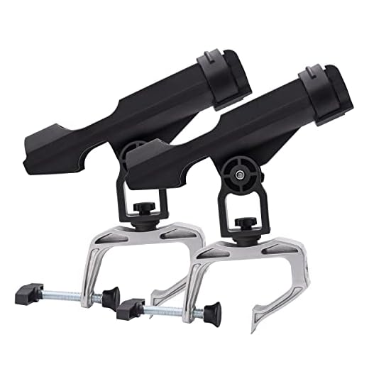 Fishing Boat Rod Holder, 1/2/4 Pack Pole Stand Rack, 360° Adjustable Holder Racks Bracket for Kayak Canoe Raft Fishing, Reinforced Nylon