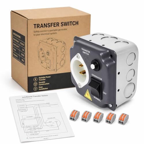 15 Amp 125V Manual Generator Transfer Switch Pre-Wired for Backup Power