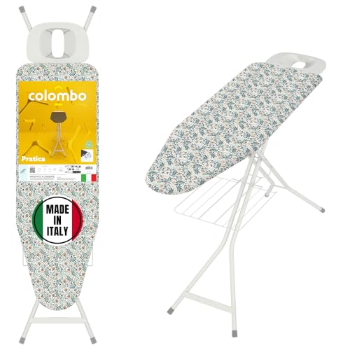 Colombo Praktisches Bügelbrett 120 x 40 cm mit Wäschegitter, Weiß, L – Ansicht 1