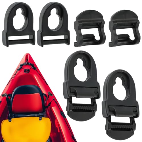 4pcs Kayak Seat Clips and Hooks, Kayak Seat Repair Kit Clips & Hooks Replacement Parts Strong Locking Sea-t Belt Latches for Kaya-k Accessories (Color:Black)