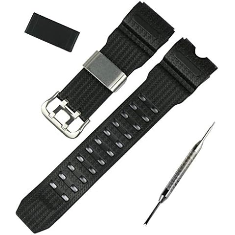 KHZBS Quality Rubber watchband G-Shock Series Replacement for GWG-1000-1A GWG-1000 Men's Black Silicone Strap Bracelet Cover