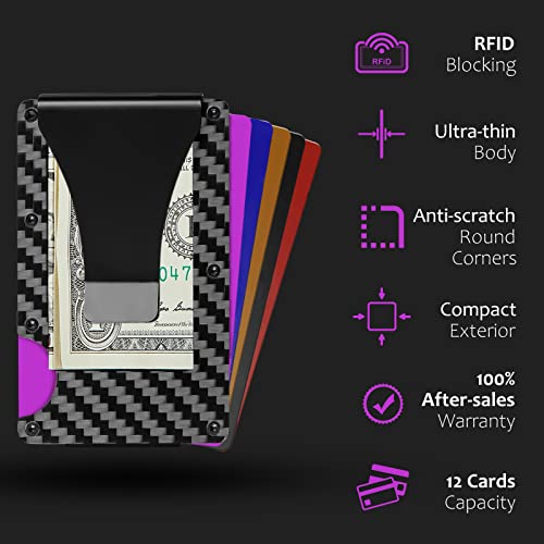 T-carbon RFID Signal Blocking Minimalist Wallet for Men,Carbon Fiber Money Clip Wallet Credit Card Holder for Husband Business Partner Pocket Wallets2