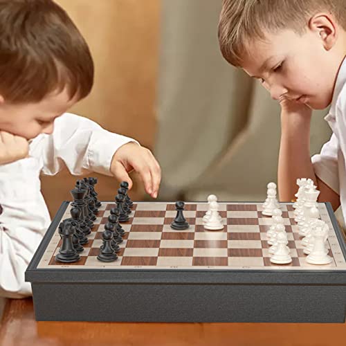 Funllection Magnetic Chess Checkers Ludo Sets, 3 In 1 12.5 Inch Kids Board Game Set thumb #2