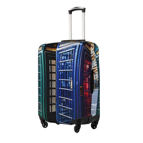 British Phone Booth Tsa Approved Luggage Cover For 18-32 Inch Suitcases Scratch-Resistant Stretch Luggage Cover2