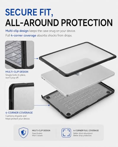 Funda MacBook Neo 13 2026 carcasa rígida PC con borde TPU Blush Clear 7