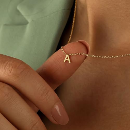 Small Initial Necklace 18K Gold Plated Stainless Steel Tiny Letter Necklace Personalized Monogram Name Necklace for Women4