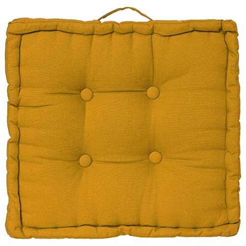 Atmosphera - Coussin de Sol Jaune Moutarde 40x40 cm