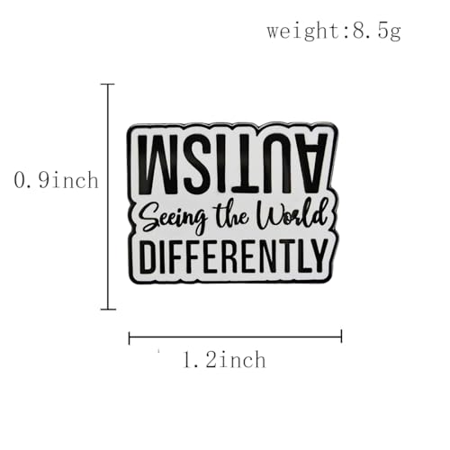 Image of Autism Seeing The World Differently Enamel Lapel Pin, Neurodiversity Badge Mental Health Healthcare Badge Brooch