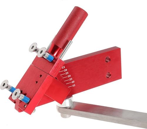 Lawn Mower Blade Sharpener 5005 | Adjustable 15°-45° Angle Tool, Ergonomic Grinder for Straight Blades, Quick Cutting Kit for Homeowners & Landscapers (RED)