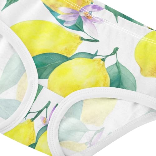 Joisal Aesthetic Toddlers Underwear Floral 2t Cotton Panties Little Girl Watercolor Lemons Slice Flowers Briefs Girls Undies4