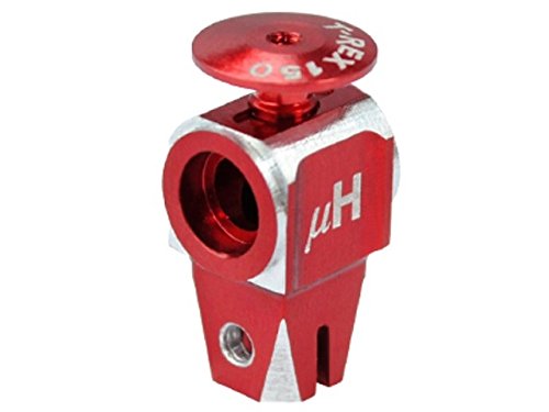 MICROHELI CNC Aluminum Main Rotor Hub w/Button (RED) - T-REX 150 DFC/150 X