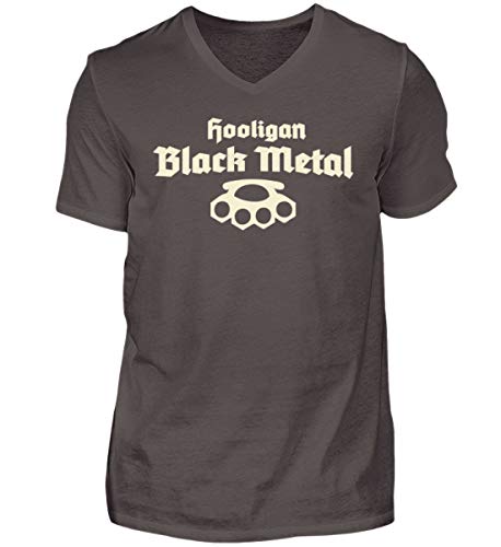 T-shirt col en V pour homme Hool noir fumé idéal pour vos sorties L