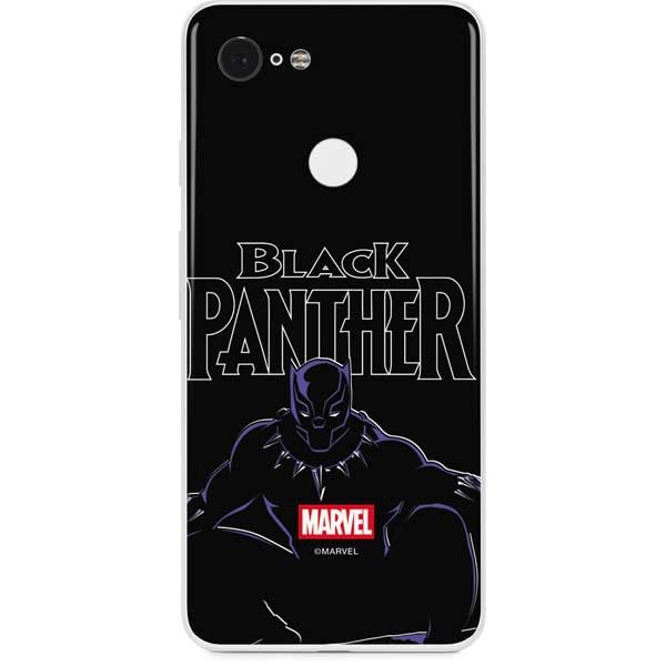Skinit Decal Phone Skin Compatible with Google Pixel 3 - Officially Licensed Marvel Black Panther Night Time Watch Design