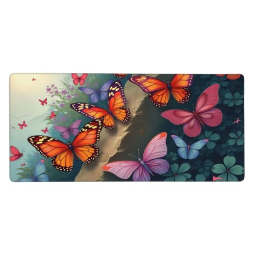 Tapis de souris de jeu XXL à bords cousus et base caoutchouc